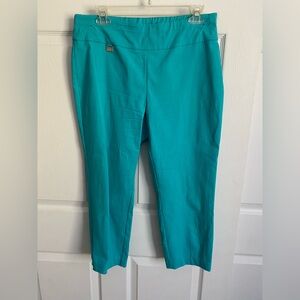 Alfani Size 10 Blue Teal Capri Stretchy Pants